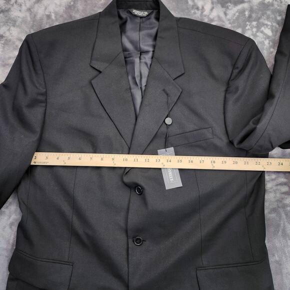 NWT Wall Street Mens Blazer Black 44 Long Polyester/Wool Blend - Picture 10 of 12